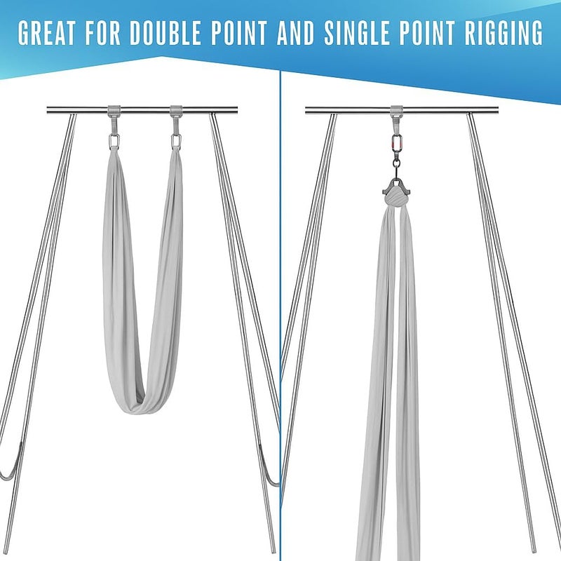 Houseables Aerial Silks, Yoga Swing, Aerial Yoga Hammock, Ariel Silk, Gymnastics Swing, Acrobatics Equipment, For Home, Indoor, Outdoor, Arial Setup, Rig, Sling, Portable - Image 4